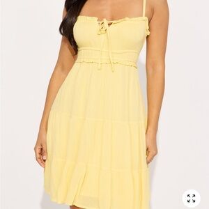 A9 Fashion Nova Yellow Sundress with Tie Front
